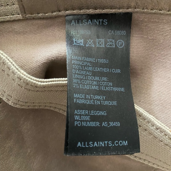 All Saints lam leather ASSER leggings - Picture 6 of 6